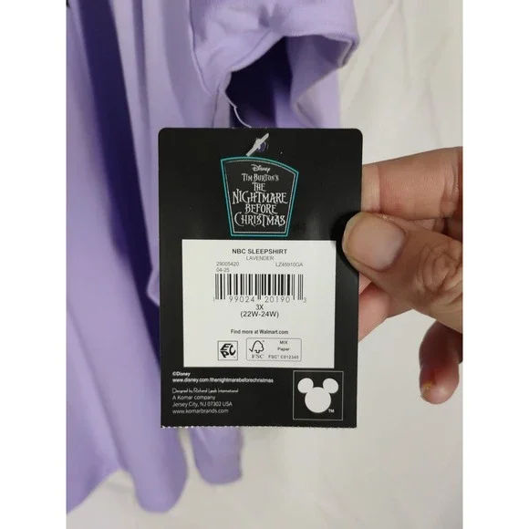 NWT Disney XL Nightmare Before Christmas Night Shirt Pockets Jack Skellington - Picture 4 of 6